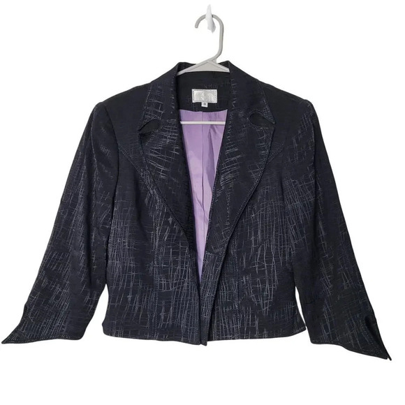 Alberto Makali Womens Blazer Coat 8 Black Dacron Long Sleeves Witchy Dark - Picture 1 of 9